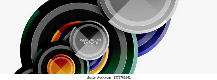 Abstract round geometric shapes, modern circles background. Vector illustration