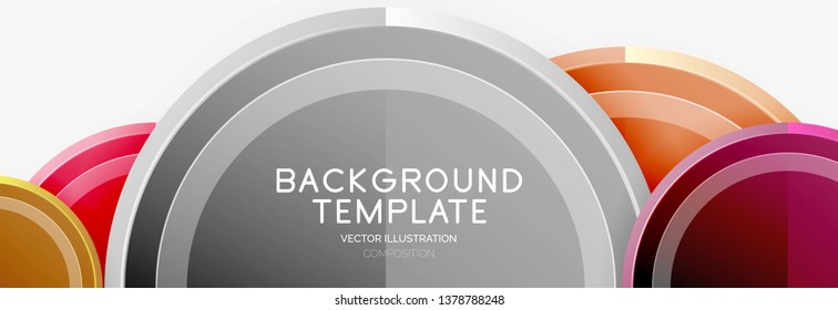 Abstract round geometric shapes, modern circles background. Vector illustration