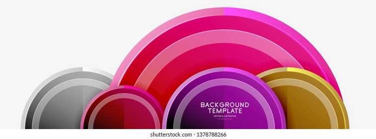 Abstract round geometric shapes, modern circles background. Vector illustration