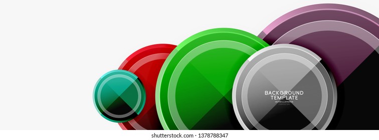 Abstract round geometric shapes, modern circles background. Vector illustration