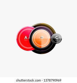 Abstract round geometric shapes, modern circles background. Vector illustration