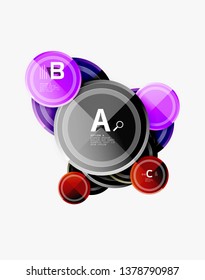 Abstract round geometric shapes, modern circles background. Vector illustration