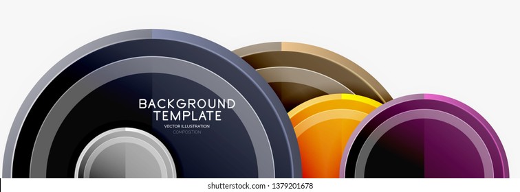Abstrakte runde geometrische Formen, moderne kreisförmige Hintergrund. Vektorgrafik