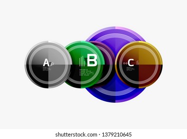 Abstract round geometric shapes, modern circles background. Vector illustration