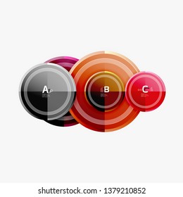 Abstract round geometric shapes, modern circles background. Vector illustration