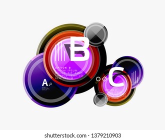 Abstract round geometric shapes, modern circles background. Vector illustration