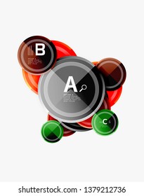 Abstract round geometric shapes, modern circles background. Vector illustration