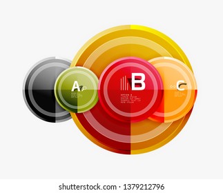 Abstract round geometric shapes, modern circles background. Vector illustration