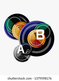 Abstrakte runde geometrische Formen, moderne kreisförmige Hintergrund. Vektorgrafik