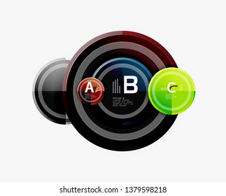 Abstract round geometric shapes, modern circles background. Vector illustration