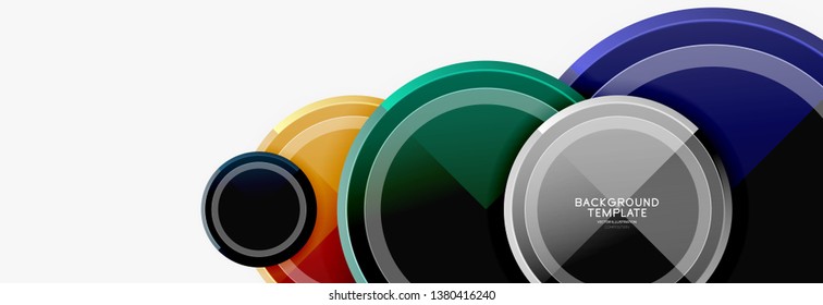 Abstract round geometric shapes, modern circles background. Vector illustration