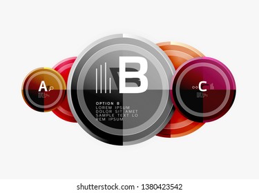 Abstract round geometric shapes, modern circles background. Vector illustration
