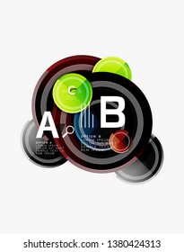 Abstrakte runde geometrische Formen, moderne kreisförmige Hintergrund. Vektorgrafik