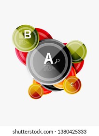 Abstract round geometric shapes, modern circles background. Vector illustration