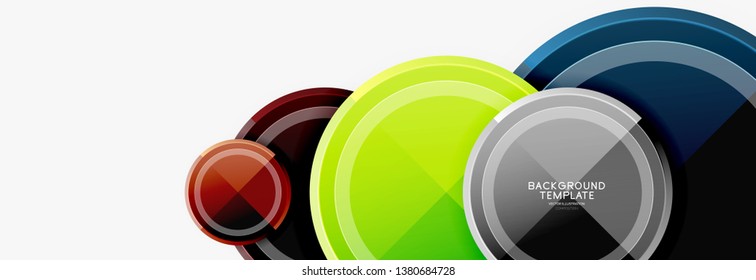 Abstract round geometric shapes, modern circles background. Vector illustration