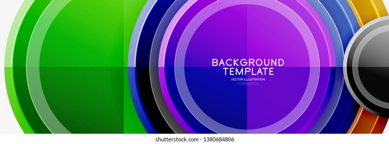 Abstract round geometric shapes, modern circles background. Vector illustration