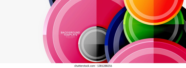 Abstract round geometric shapes, modern circles background. Vector illustration