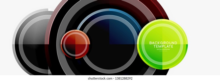 Abstract round geometric shapes, modern circles background. Vector illustration