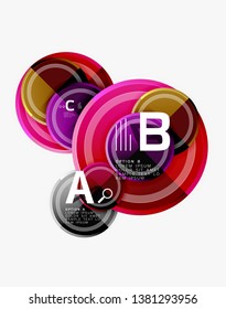 Abstract round geometric shapes, modern circles background. Vector illustration