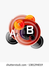 Abstract round geometric shapes, modern circles background. Vector illustration
