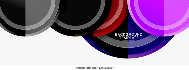Abstract round geometric shapes, modern circles background. Vector illustration