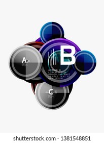 Abstract round geometric shapes, modern circles background. Vector illustration