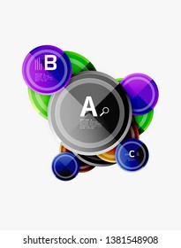 Abstract round geometric shapes, modern circles background. Vector illustration