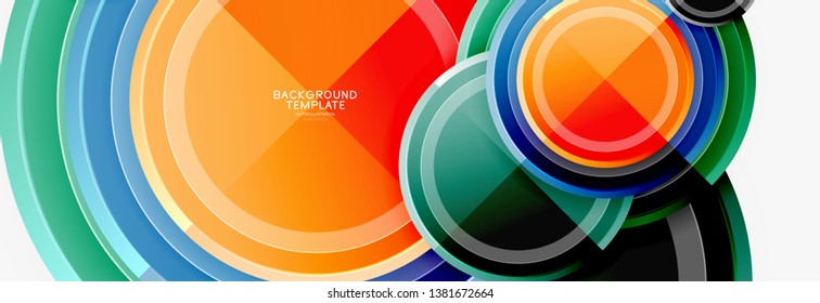 Abstract round geometric shapes, modern circles background. Vector illustration
