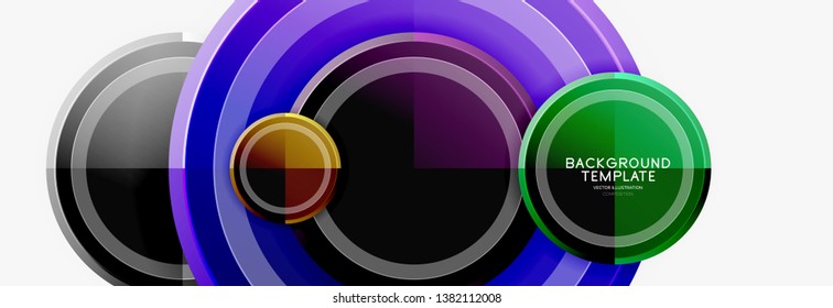 Abstrakte runde geometrische Formen, moderne kreisförmige Hintergrund. Vektorgrafik