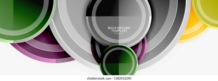 Abstract round geometric shapes, modern circles background. Vector illustration