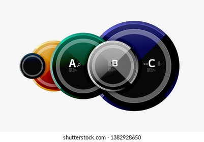 Abstract round geometric shapes, modern circles background. Vector illustration