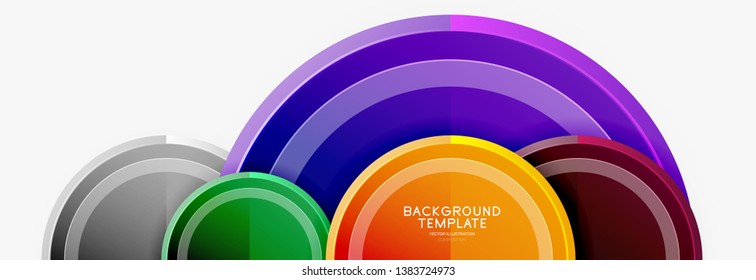 Abstract round geometric shapes, modern circles background. Vector illustration