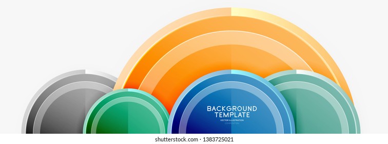 Abstract round geometric shapes, modern circles background. Vector illustration