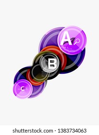 Abstract round geometric shapes, modern circles background. Vector illustration