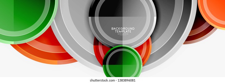Abstract round geometric shapes, modern circles background. Vector illustration