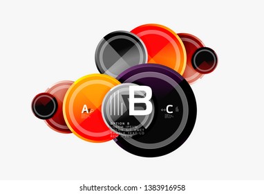 Abstrakte runde geometrische Formen, moderne kreisförmige Hintergrund. Vektorgrafik