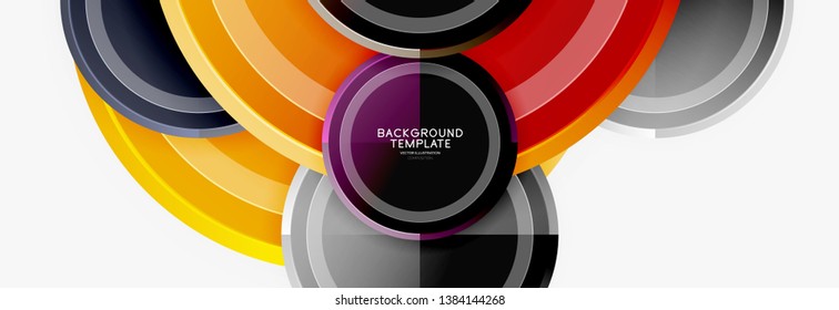 Abstract round geometric shapes, modern circles background. Vector illustration