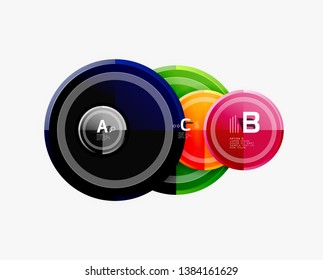 Abstract round geometric shapes, modern circles background. Vector illustration