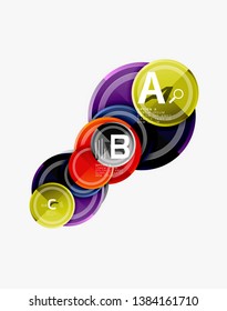 Abstract round geometric shapes, modern circles background. Vector illustration