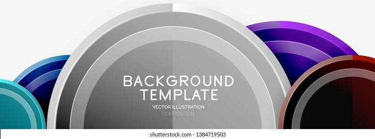 Abstract round geometric shapes, modern circles background. Vector illustration