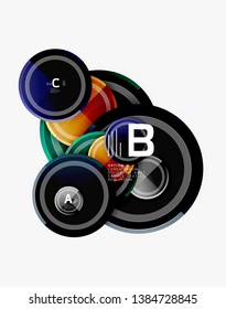 Abstract round geometric shapes, modern circles background. Vector illustration