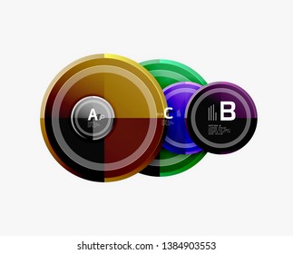 Abstract round geometric shapes, modern circles background. Vector illustration