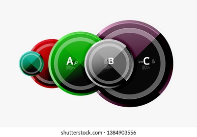 Abstract round geometric shapes, modern circles background. Vector illustration