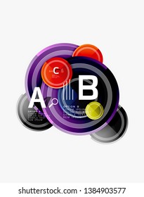 Abstract round geometric shapes, modern circles background. Vector illustration