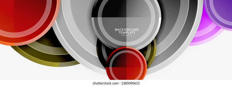 Abstract round geometric shapes, modern circles background. Vector illustration