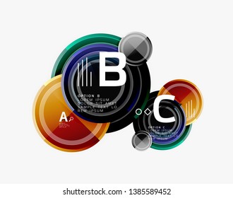 Abstract round geometric shapes, modern circles background. Vector illustration