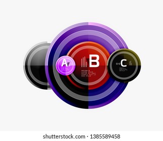 Abstract round geometric shapes, modern circles background. Vector illustration