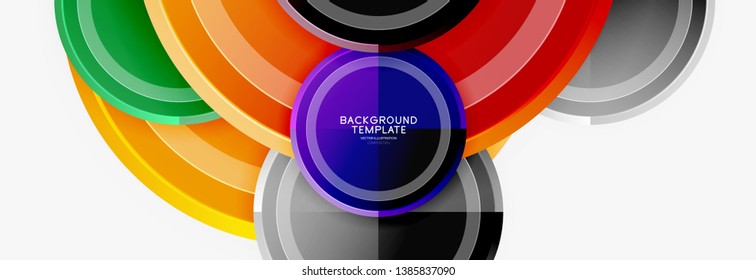 Abstract round geometric shapes, modern circles background. Vector illustration