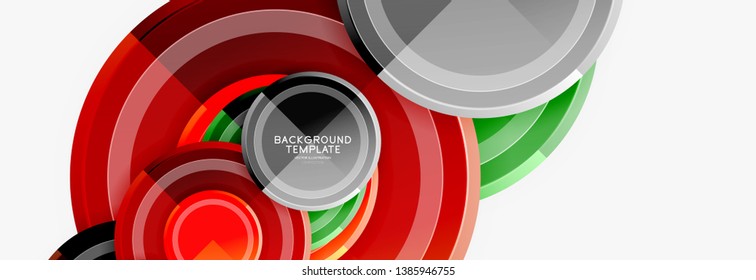 Abstract round geometric shapes, modern circles background. Vector illustration