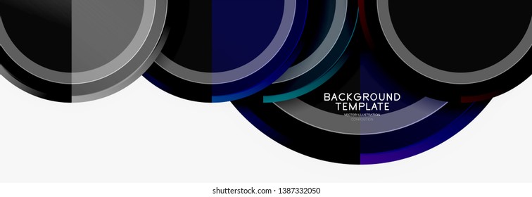 Abstract round geometric shapes, modern circles background. Vector illustration